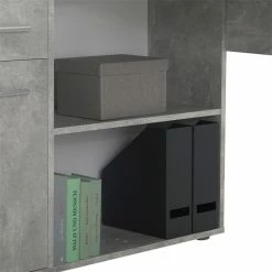 IDIMEX Eckschreibtisch CARMEN Mit Regalteil, Betonoptik -Günstiges Schränke Geschäft 14705 5 N2