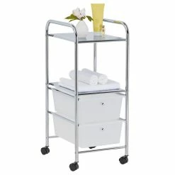 IDIMEX Rollcontainer GINA Mit 2 Schubladen In Weiß Transparent