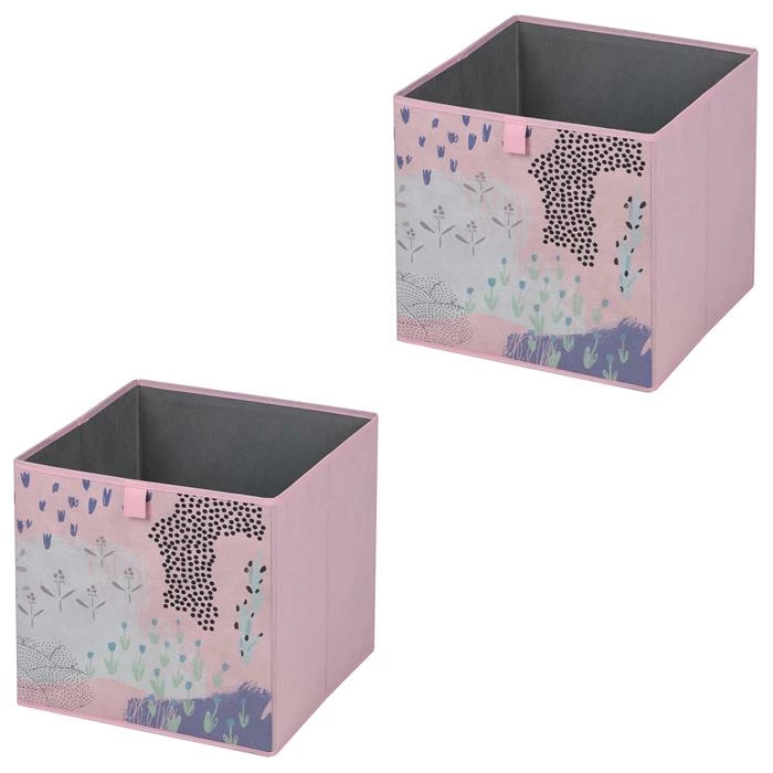 IDIMEX Stoffbox FLOWER PINK-2 Im 2er Set In Rosa 1 IDIMEX Stoffbox FLOWER PINK-2 Im 2er Set In Rosa
