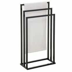 IDIMEX Handtuchhalter KUNO Schwarz Mit 3 Handtuchstangen