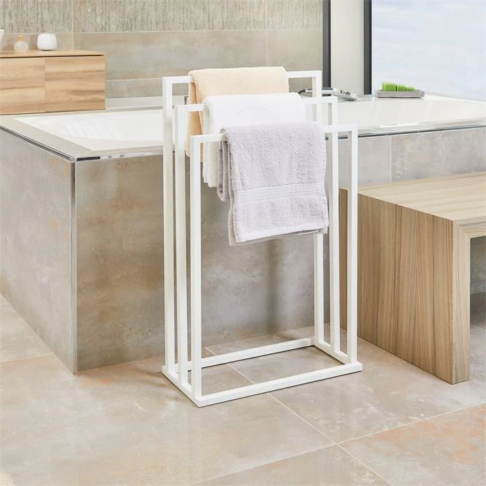 IDIMEX Handtuchhalter KUNO Weiß Mit 3 Handtuchstangen 4 IDIMEX Handtuchhalter KUNO Weiß Mit 3 Handtuchstangen – Bild 4