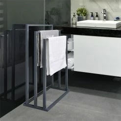 IDIMEX Handtuchhalter KUNO Grau Mit 3 Handtuchstangen -Günstiges Schränke Geschäft 18359 AC0