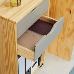 IDIMEX Rollcontainer KANO Mit 2 Schubladen Und 1 Ablagefach In Natur/grau -Günstiges Schränke Geschäft 2113 AC5