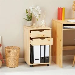 IDIMEX Rollcontainer KANO Mit 2 Schubladen Und 1 Ablagefach In Natur -Günstiges Schränke Geschäft 2115 AC2