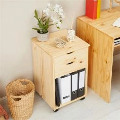 IDIMEX Rollcontainer KANO Mit 2 Schubladen Und 1 Ablagefach In Natur -Günstiges Schränke Geschäft 2115 AC3