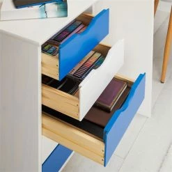 IDIMEX Rollcontainer LAGOS Mit 5 Schubladen In Weiß/blau -Günstiges Schränke Geschäft 2117 AC4