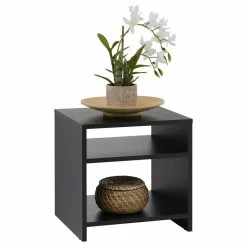 CARO-Möbel Beistelltisch ALMERIA Grau Mit 2 Fächern