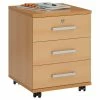 CARO-Möbel Rollcontainer VANCOUVER In Buchefarben Mit 3 Schubladen