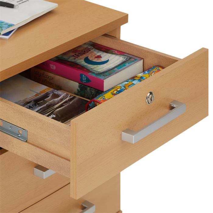 CARO-Möbel Rollcontainer VANCOUVER In Buchefarben Mit 3 Schubladen 4 CARO-Möbel Rollcontainer VANCOUVER In Buchefarben Mit 3 Schubladen – Bild 4