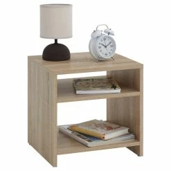 CARO-Möbel Beistelltisch ALMERIA Sonoma Eiche Mit 2 Fächern