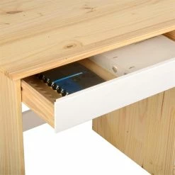 IDIMEX Schreibtisch HUGO In Kiefer Massiv In Natur/weiß Mit 5 Schubladen -Günstiges Schränke Geschäft 7211 2