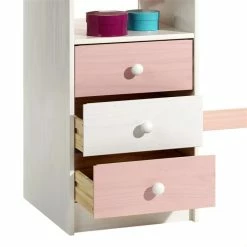 IDIMEX Kinderschreibtisch KEVIN Neigungsverstellbar Weiß/rosa -Günstiges Schränke Geschäft 7258 3 N1