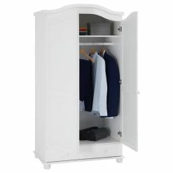 IDIMEX Kleiderschrank BERGEN Mit 2 Türen, Kiefer Weiß -Günstiges Schränke Geschäft 8071 2 N1