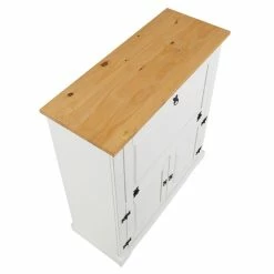 IDIMEX Weinschrank TEQUILA, Kiefer Massiv Weiß/braun, Mexiko Möbel -Günstiges Schränke Geschäft 81266 4 N