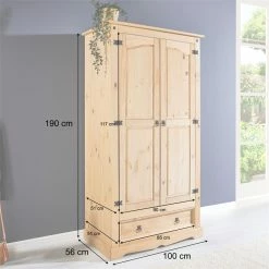 IDIMEX Kleiderschrank TEQUILA, Kiefer Massiv, Mexiko -Günstiges Schränke Geschäft 81295 A0 5N1