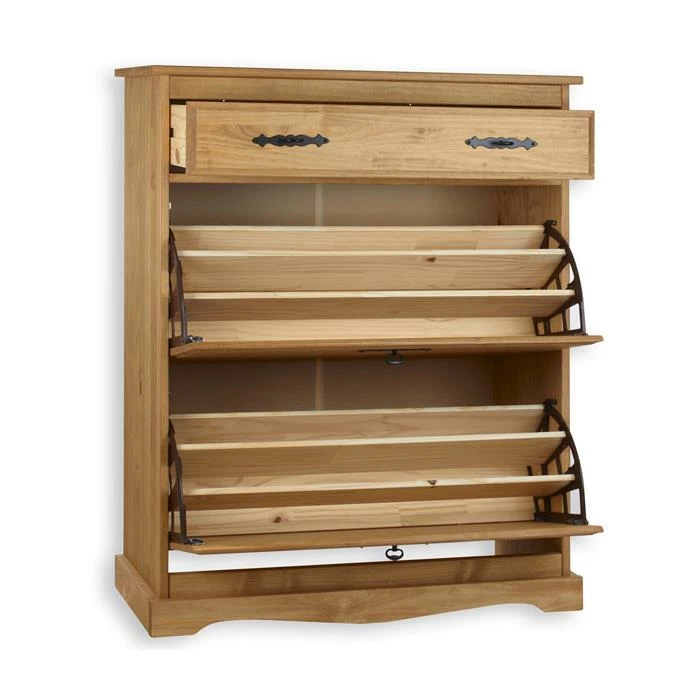 IDIMEX Schuhkipper SANTIAGO, Kiefer Massiv Gebeizt 2 IDIMEX Schuhkipper SANTIAGO, Kiefer Massiv Gebeizt – Bild 2