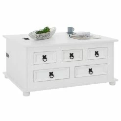 IDIMEX Truhentisch TEQUILA, Kiefer Massiv Weiß, Mexiko