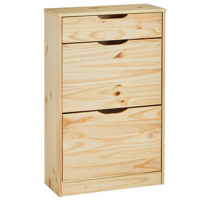 IDIMEX Schuhkipper BASIL Mit 2 Kipper Und In Natur, Kiefer Massiv 1 IDIMEX Schuhkipper BASIL Mit 2 Kipper Und In Natur, Kiefer Massiv