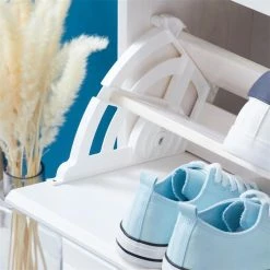 IDIMEX Schuhschrank BASIL Mit 3 Kipper In Weiß, Kiefer Massiv -Günstiges Schränke Geschäft 84010 A0 5N