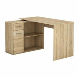 CARO-Möbel Eckschreibtisch LENA Mit Regal In Sonoma Eiche