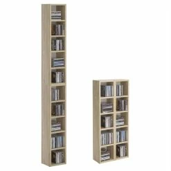 CARO-Möbel CD / DVD Regal CHART Mit 10 Fächer, Sonoma Eiche
