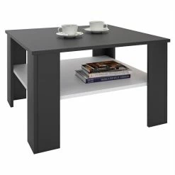 CARO-Möbel Couchtisch FELICE In Weiß/graphitgrau, 68 X 68 Cm