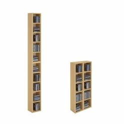 Günstiges Schränke Geschäft 7 CARO-Möbel CD / DVD Regal CHART Mit 10 Fächern In Buche