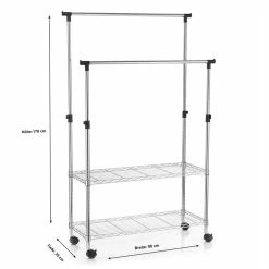 CARO-Möbel Garderobenwagen ROPA Mit 2 Ablagefächern -Günstiges Schränke Geschäft 93934 3