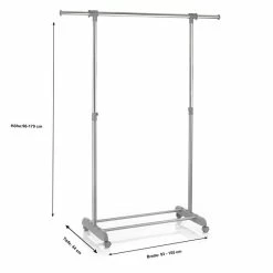 CARO-Möbel Rollgarderobe SALA In Grau, Verstellbar -Günstiges Schränke Geschäft 93937 33