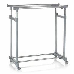 CARO-Möbel Garderobenwagen CASA In Grau, 2 Kleiderstangen -Günstiges Schränke Geschäft 93938 2