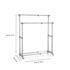 CARO-Möbel Garderobenwagen CASA In Grau, 2 Kleiderstangen -Günstiges Schränke Geschäft 93938 3