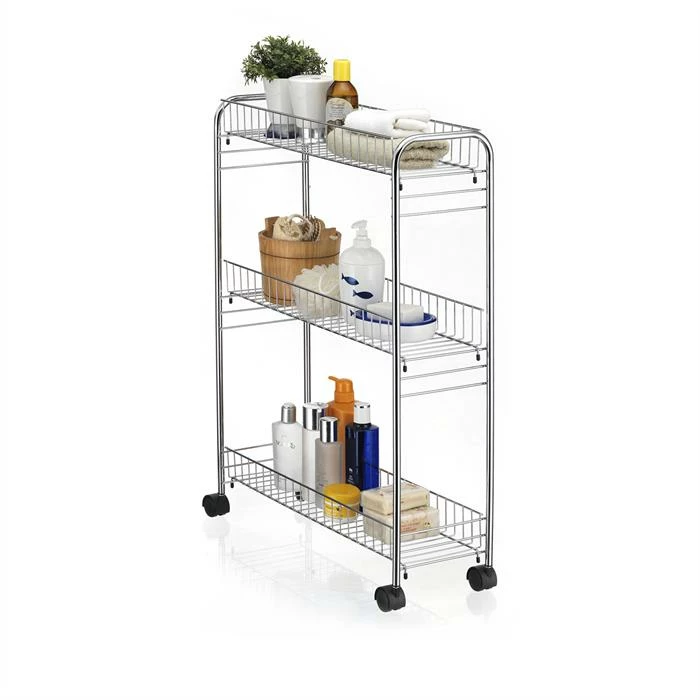 CARO-Möbel Rollwagen ZETA Verchromt Mit 3 Ablagen 2 CARO-Möbel Rollwagen ZETA Verchromt Mit 3 Ablagen – Bild 2