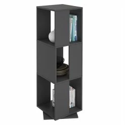 CARO-Möbel Drehregal KOPENHAGEN Mit 3 Fächern In Grau