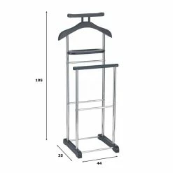 CARO-Möbel Herrendiener MUMBAI, In Schwarz/chrom Mit Ablage 5 CARO-Möbel Herrendiener MUMBAI, In Schwarz/chrom Mit Ablage -Günstiges Schränke Geschäft 94130 2