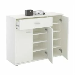 CARO-Möbel Schuhschrank DEUSTO 1 Schublade, 3 Türen In Weiß
