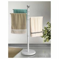 CARO-Möbel Handtuchhalter PETRA Mit 3 Stangen Weiß Lackiert -Günstiges Schränke Geschäft 94505 2