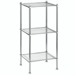 CARO-Möbel Badregal TUNIS Mit 3 Ablagen, Metall Verchromt