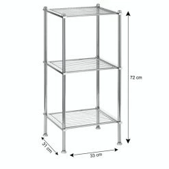 CARO-Möbel Badregal TUNIS Mit 3 Ablagen, Metall Verchromt -Günstiges Schränke Geschäft 94554 3 N1