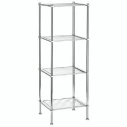 CARO-Möbel Badregal TIRANA Mit 4 Ablagen, Metall Verchromt