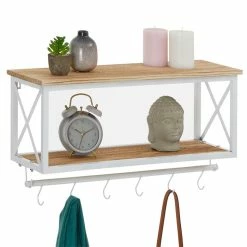 CARO-Möbel Wandgarderobe ARMANDO Weiß/braun