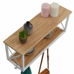 CARO-Möbel Wandgarderobe ARMANDO Weiß/braun -Günstiges Schränke Geschäft 94576 2 N