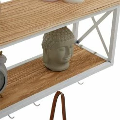 CARO-Möbel Wandgarderobe ARMANDO Weiß/braun -Günstiges Schränke Geschäft 94576 4 N