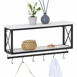 CARO-Möbel Wandgarderobe ARMANDO Weiß/schwarz