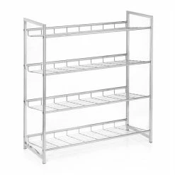 CARO-Möbel Schuhregal VALERIO Metall Verchromt, 4 Ablagen -Günstiges Schränke Geschäft 94690 2