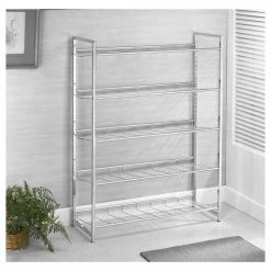 CARO-Möbel Schuhregal VALERIO Metall Verchromt, 5 Ablagen -Günstiges Schränke Geschäft 94691 3