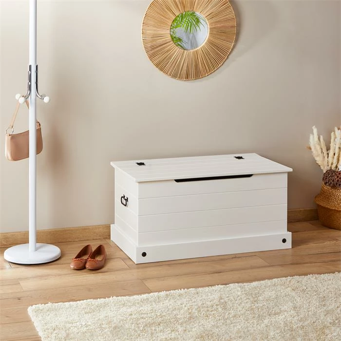 CARO-Möbel Mexico Truhe Kiefer Massiv In Weiß 2 CARO-Möbel Mexico Truhe Kiefer Massiv In Weiß – Bild 2