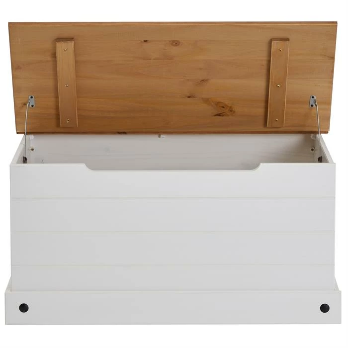 CARO-Möbel Aufbewahrungstruhe CAMPO Im Mexiko Stil, Kiefer Massiv In Weiß/braun 4 CARO-Möbel Aufbewahrungstruhe CAMPO Im Mexiko Stil, Kiefer Massiv In Weiß/braun – Bild 4