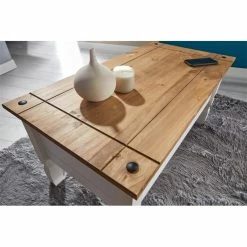 CARO-Möbel Mexico Couchtisch CAMPO In Weiß, Kiefer Massiv -Günstiges Schränke Geschäft 95047 A2