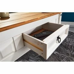 CARO-Möbel Mexico Couchtisch CAMPO In Weiß, Kiefer Massiv -Günstiges Schränke Geschäft 95047 A4