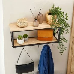 CARO-Möbel Wandgarderobe ARMANDO Schwarz/braun -Günstiges Schränke Geschäft 95193 AC3